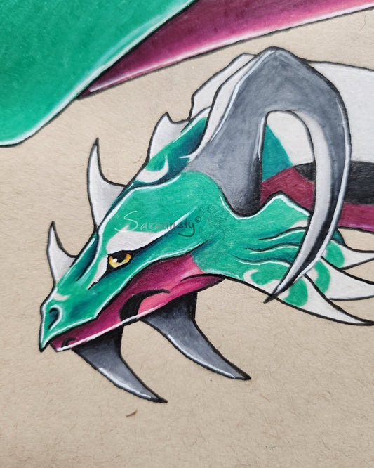 Watermelon dragon original art