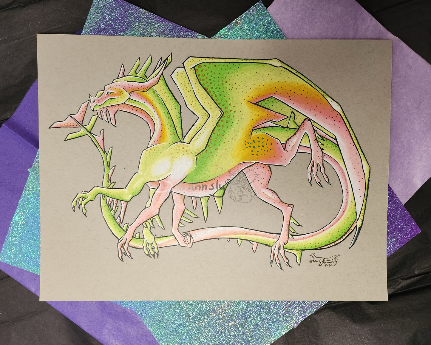 Pastel Dragon original art