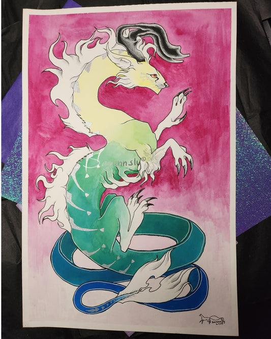 Gradient kitty original art