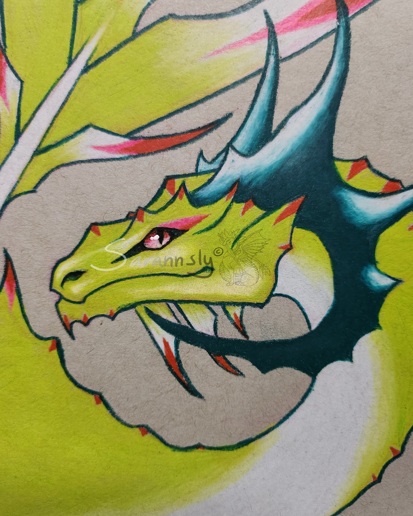 Green sea serpent original art
