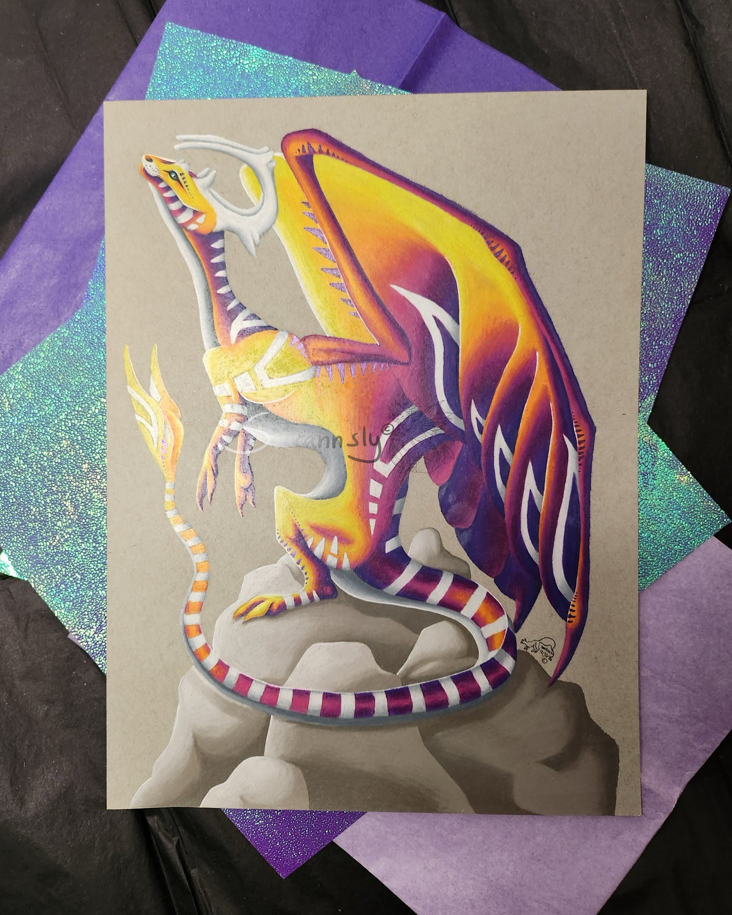 Sunset Dragon original art