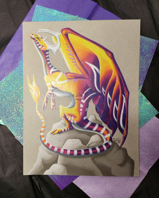 Sunset Dragon original art