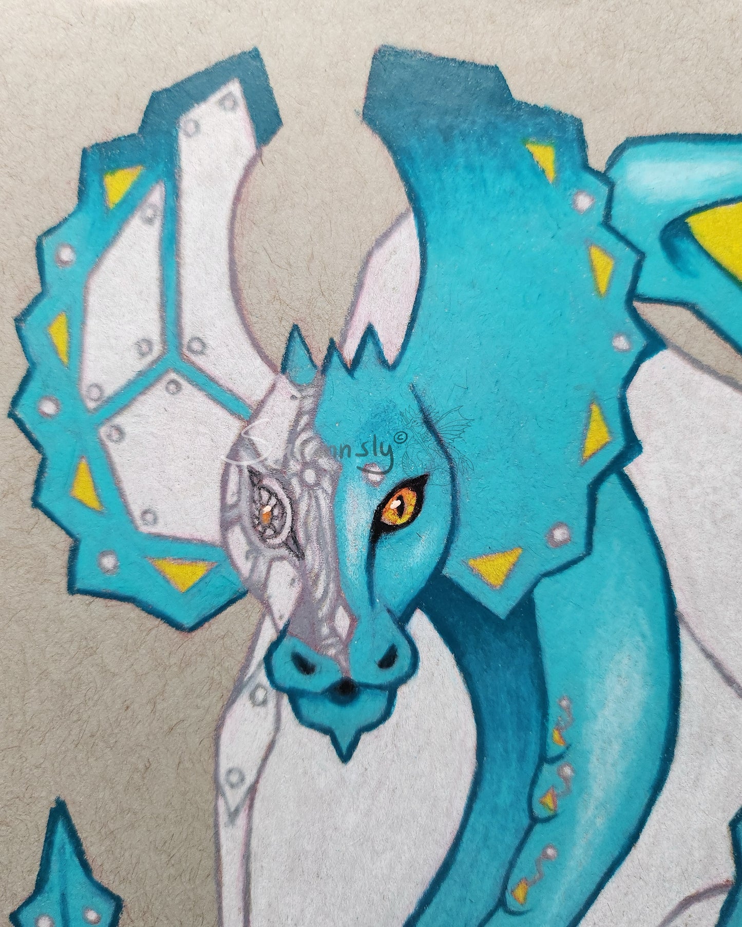 Cyborg Dragon original art