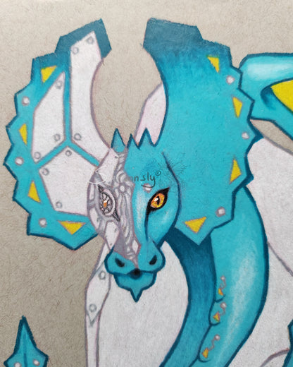 Cyborg Dragon original art