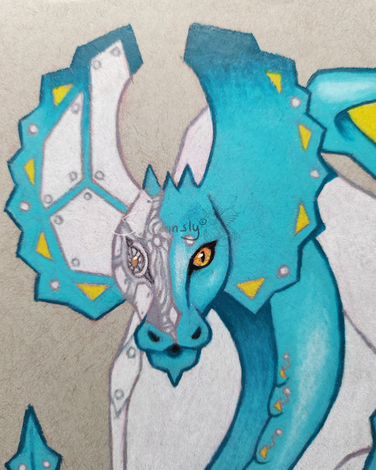 Cyborg Dragon original art