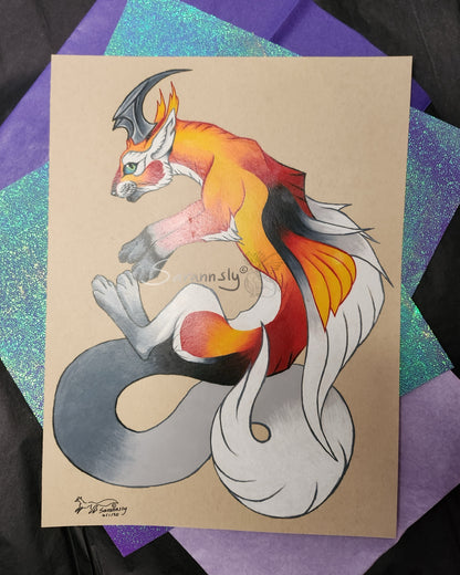 Cat Dragon original art